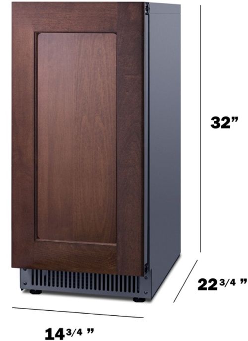 Summit® 15" 68 lb. Panel Ready Built-In Undercounter Ice Maker-4