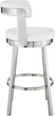 Armen Living Bryant Brushed Stainless Steel/White Swivel Counter Stool-4