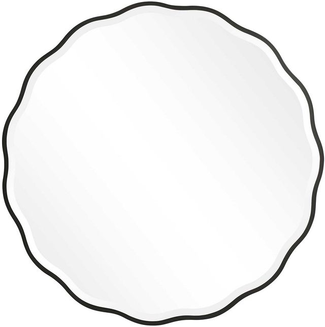Uttermost® Aneta Satin Black Round Mirror-0