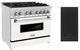 ZLINE 36" Stainless Steel Pro Style Dual Fuel Range with White Matte Door-2