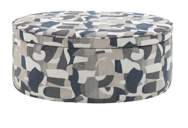Coaster® Tomkins Indigo Blue Oval Upholstered Storage Ottoman-2