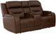 Signature Design by Ashley® Knightington Brown Power Reclining Loveseat with Audio Seating-0