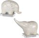 Uttermost® Kyan 2-Piece Ombre/Light Antique Sand Ceramic Elephant Sculptures-0