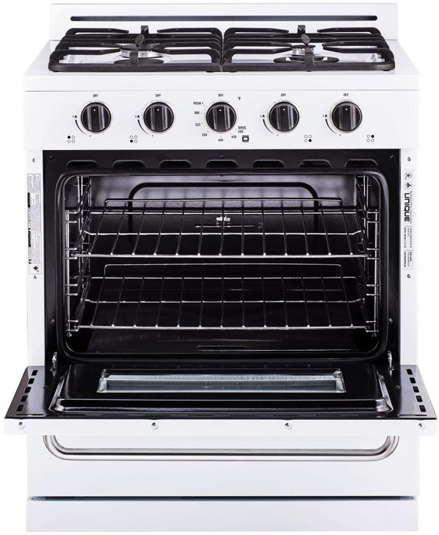 Unique® Appliances Classic 30" White Freestanding Liquid Propane Gas Range-1