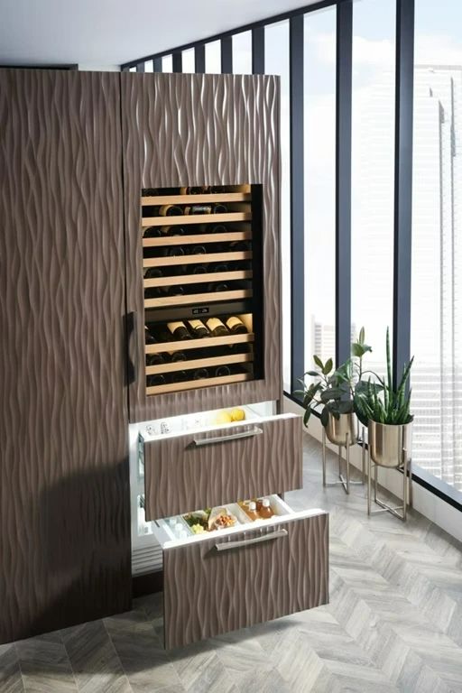 Sub-Zero® Designer Series 30" Panel Ready Right Hinge Wine Cooler with Refrigerator-1