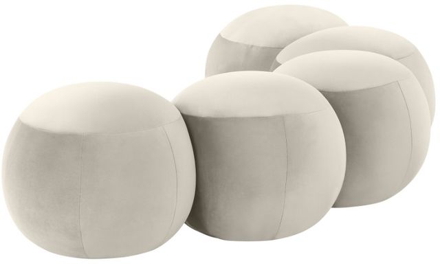 Meridian Furniture Apollo Cream 75" Upholstered Bench-2