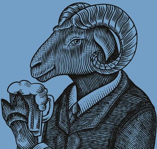 Classy Art Blue Ram by Classy Art Wall Art-1