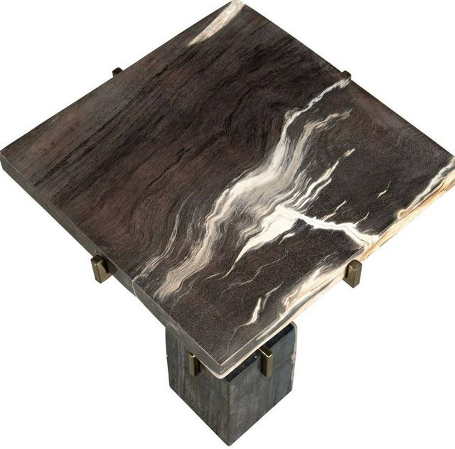 Uttermost® Rowman Woodtone End Table with Gold Base-4