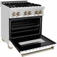 ZLINE Autograph Edition 30" Stainless Steel Pro Style Dual Fuel Range with White Matte Door-3