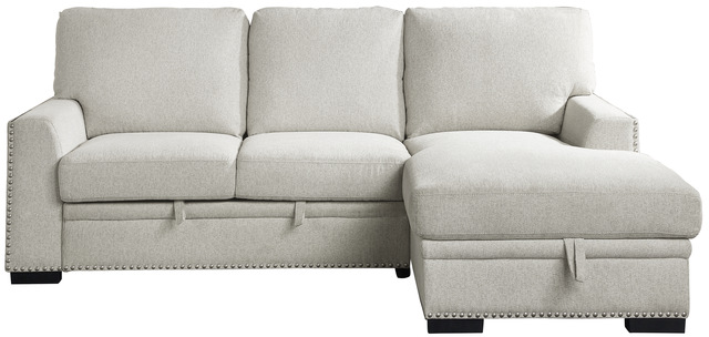 Homelegance® Morelia 2-Piece Beige Right-Arm Facing Pull-Out Sleeper Sectional and Chaise-2
