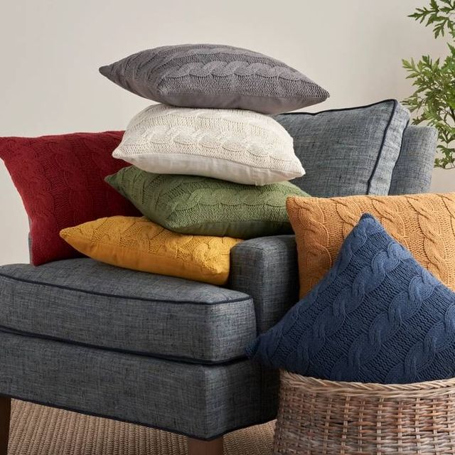 Nourison Home™ Lifestyle 2-Piece White Cotton Knitted Throw Pillows Set-4