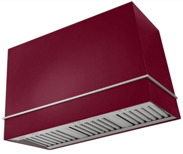 AGA Loge 48" Cranberry Wall Mounted Range Hood with Brushed Brass Trim-0