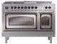 Ilve® Nostalgie II Noblesse 48'' Stainless Steel Pro Style Dual Fuel Range with Burnished Trim-1