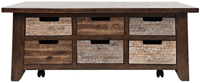 Jofran Inc. Painted Canyon Brown Box Coffee Table-2