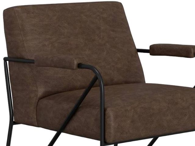 International Furniture Direct Lotus Brown/Blacksmithing Matte Black Accent Chair-3