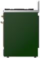 Ilve® Majestic III 30" Emerald Green Pro Style Dual Fuel Natural Gas Range with Solid Door and Brass Trim-3