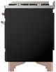Ilve® Majestic III 36" Glossy Black Pro Style Dual Fuel Liquid Propane Range with Solid Door and Copper Trim-4