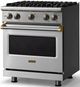 Viking® 5 Series 30" Stainless Steel Pro Style Gas (LP) Range with Brushed Brass Trim-2