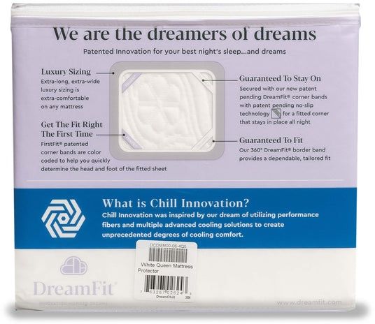 DreamFit® DreamChill™ White Twin XL Mattress Protector-1