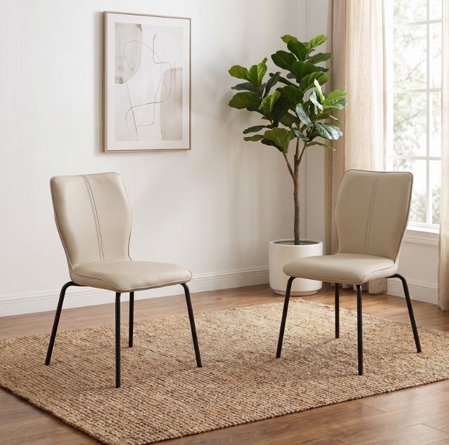 Cramco Stanton Pearl/Matte Black Dining Side Chair-2