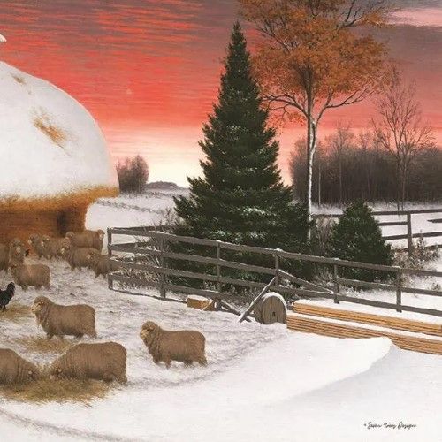 Classy Art Snowy Farm by Seven Trees Design Wall Art-1