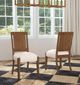 Flexsteel® Lincoln 2-Piece Beige/Walnut Upholstered Dining Side Chairs-1