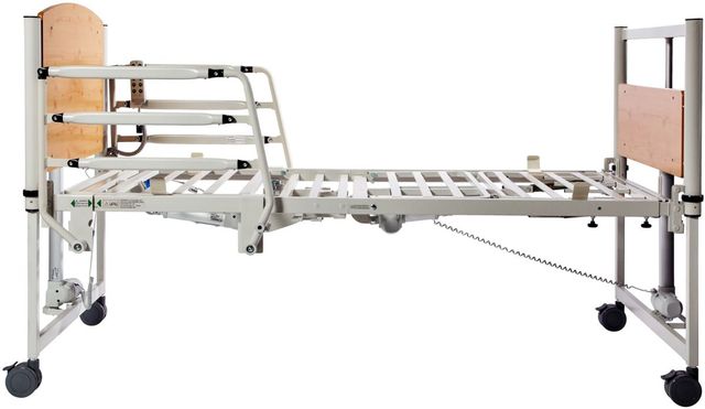 Harmony™ Medical Brown/White Home Care Bed with Full Rails-3