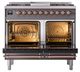 Ilve® Nostalgie II Noblesse 40'' Graphite Matte Pro Style Dual Fuel Range with Copper Trim-2