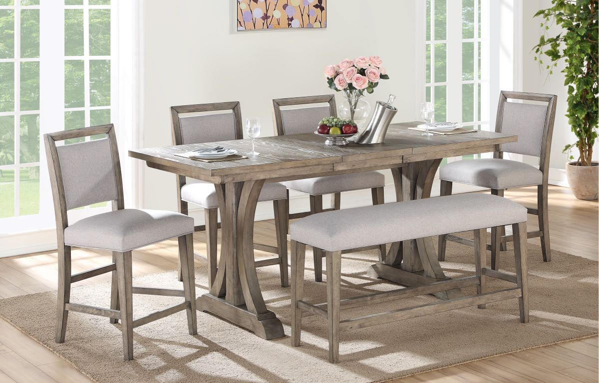 Winners Only Chatelaine Gray 78 Tall Counter Height Dining Table