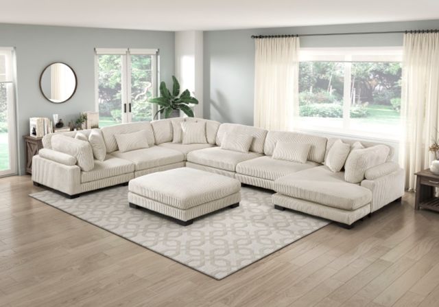 Homelegance® Traverse 7-Piece Beige Modular Sectional with Reversible Chaise and Ottoman-1