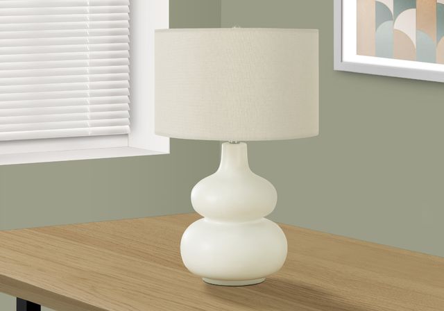 Monarch Specialties Inc. 25"H Cream Ceramic Table Lamp-4