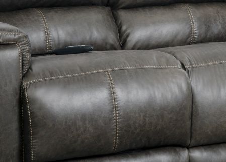 HomeStretch Dark Gray Power Reclining Sofa-1