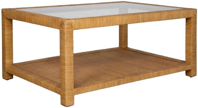 Uttermost® Kensing Glass Top Coffee Table with Natural Base-0