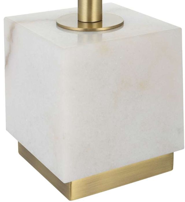 Uttermost® Escort Brushed Brass/White Buffet Lamp-4