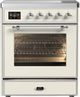Ilve® Majestic III 30" Antique White Pro Style Induction Range with Triple Glass Door and Chrome Trim-0