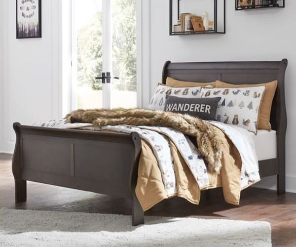 Signature Design by Ashley® Leewarden Dark Brown Full Sleigh Bed-3