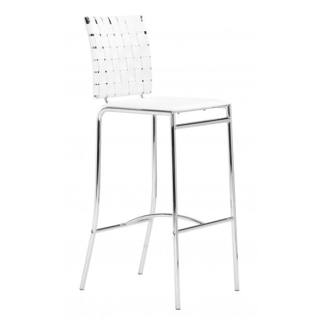 Zuo® Modern Criss Cross White Bar Chair-0