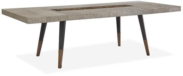 Magnussen Home® Ryker Coventry Grey Rectangular Dining Table with Black Glass Insert Center-0