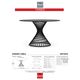 Korson Furniture Tango Gray Glass Top Dining Table with Black Metal Base -1