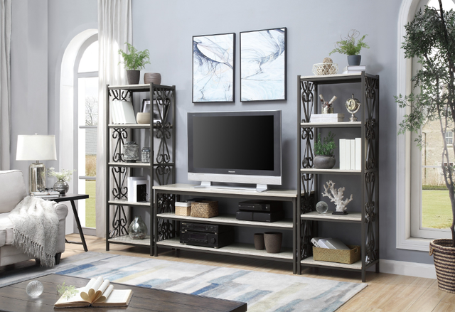 Mazin Furniture Fairhope Faux Marble Top Bookcase-2