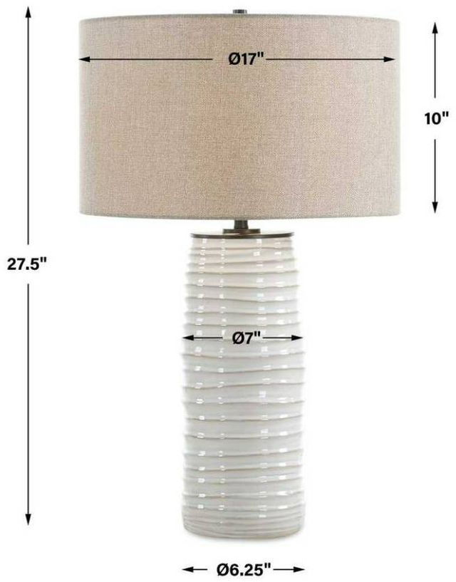 Uttermost® Barat Dark Beige/White Table Lamp-2