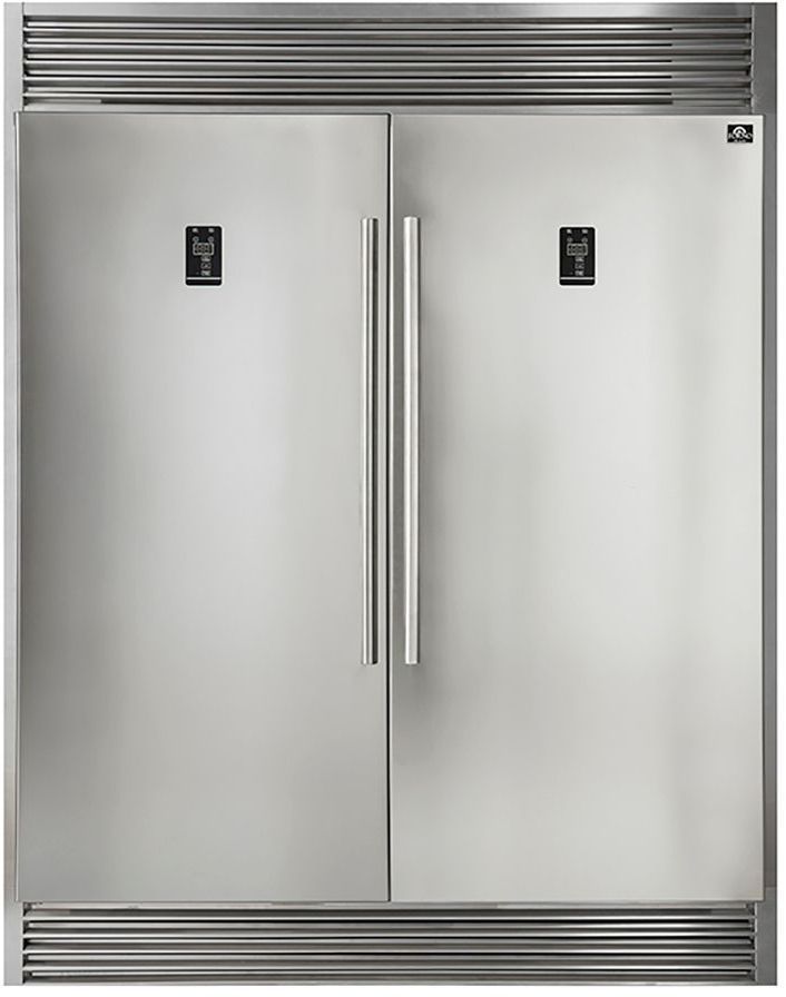 FORNO® Alta Qualita 61 in. 27.6 Cu. Ft. Stainless Steel Built In Side-by-Side Refrigerator