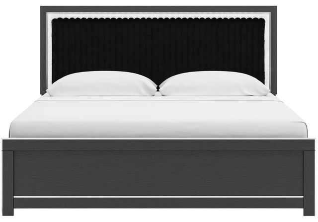 Signature Design by Ashley® Zuraleus Black King Upholstered Platform Bed-2
