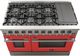FORNO® Galiano 48" Stainless Steel Pro Style Gas Range with Red Door-2