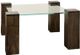 Harp & Finial® Kobe Glass Top Square Coffee Table with Vintage Iron Base -0
