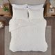 Olliix by Madison Park Arya Ivory Twin Embroidered Medallion Faux Fur Ultra Plush Comforter Mini Set-4