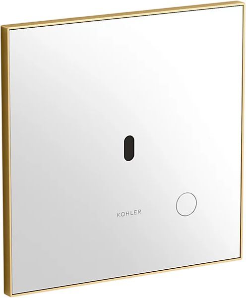 KOHLER® Mach Flex™ White/Vibrant Brushed Moderne Brass Glass Faceplate for Concealed Touchless Urinal Flushometer, 0.5 Gpf-0