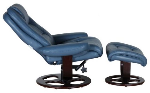 BarcaLounger® Jacque Roman-Blue Manual Recliner and Ottoman Set-5