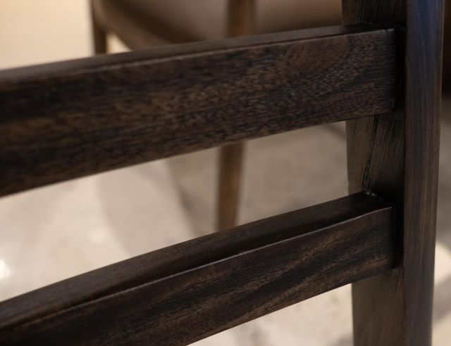 International Furniture Direct Balam Beige/Stained Dark Dining Side Chair-4
