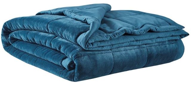Olliix by Madison Park Coleman Teal King Reversible Down Alternative Blanket-0